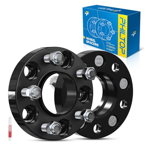PHILTOP 5x115mm Wheel Spacers, Hub-Centric Wheel Spacer 1" for Chrysler 300 - color: Black, size: 5x115mm-71.5mm-M14x1.5-1"-2pcs