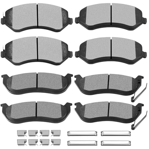 Ceramic Brake Pads Kits,SCITOO 8pcs Brake Pads Set fit For Jeep For Liberty - size: Front D856 & Rear D981