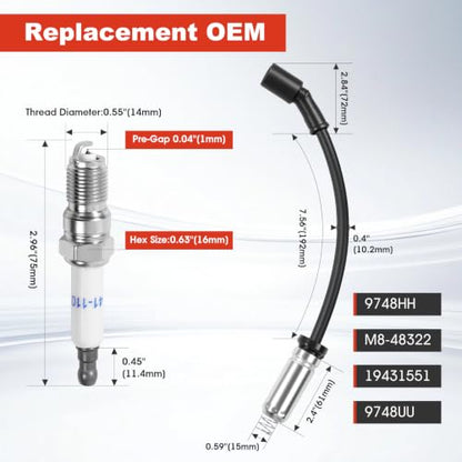 High-Performance 41-110 Spark Plugs & Wires for Chevy GMC V8