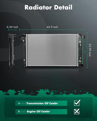 SCITOO 2291 Radiator Fit 1998-2001 for Dodge for Ram 1500 5.9L - size: 2291