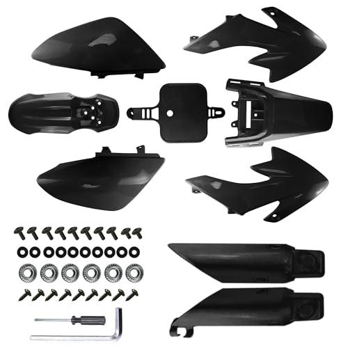 PRO BAT 7 PCs CRF50 Plastic Fender Kit with Fork Suspension Guard Cover - color: Black