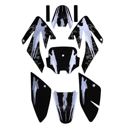 CRF70 Graphics Kit for 70cc–160cc Dirt Bikes – 9-Piece Set – Durable Plastic Decals for Thumpstar, Pitpro, Atomik, TaoTao, SSR, and More (Silver) - color: Silver