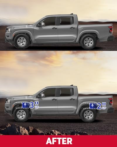 Richeer 3" Front and 2" Rear Leveling Kits for 2005-2023 Frontier 2WD 4WD - size: Lift Kit for 2005-2023 Frontier