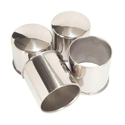 4Pcs 4.9" Stainless Trailer Wheel Center Caps, Chrome - color: Chrome, size: 4.9'' Hub 4.8" H