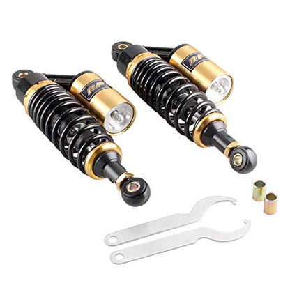 11" Rear Adjustable Air Shock Absorbers eye to eye 50-110cc Universal - color: Black Gold, size: 280MM