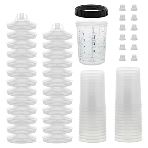 Master Paint System MPS Disposable Paint Spray Gun Cup Liners & Lids System - size: 27 Ounce Cup Kit