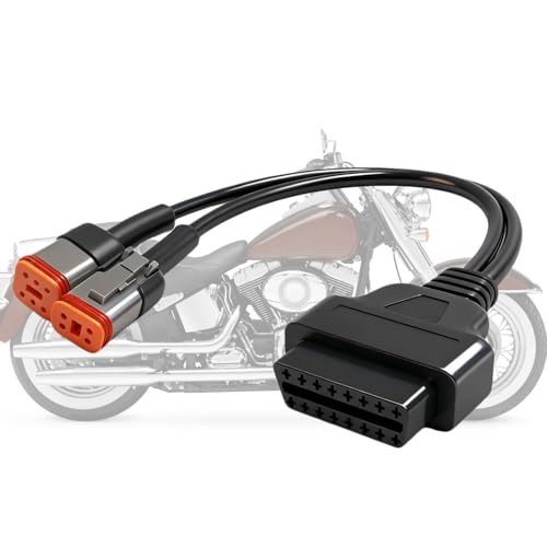 OBD2 Diagnostic Scanner Adapter Cable fits for Harley Davidson,2 in 1 Motorcycle OBD Scanner Adapter Cable (16Pin to 4Pin and 16Pin to 6Pin) 12" OBD2 Cable