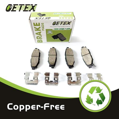 Rear Ceramic Brake Pads Compatible with Subaru Forester (2009-2019), Impreza (2008-2020), Crosstrek, WRX & BRZ - Quiet Stop - Replaces D1114 - size: D1114