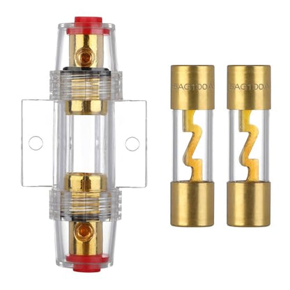 VEXUNGA 4-8 Gauge AWG Inline 100 Amp Fuse Holder with 100A AGU Fuses for Car Audio Alarm Amplifier Subwoofer in-line Fuse Holders (100Amp) - size: 100A