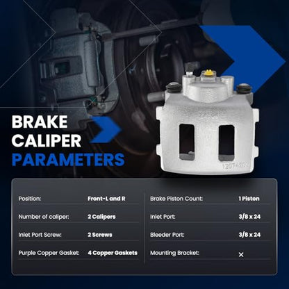 Front Brake Caliper Assembly for Jeep Cherokee 1990-2000 2.5L 4.0L - size: Front[18-4339 & 18-4340]