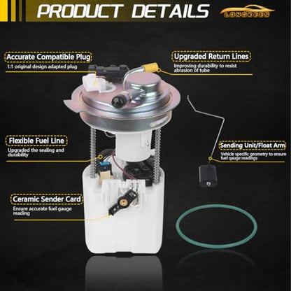 Electric Fuel Pump Assembly FIT 2004–2007 Dodge Durango, 2007 Chrysler Aspen 3.7L 4.7L 5.7L – Replace OE# E7184M, P76267M, FG1082, SP7037M, F3195A, 5135549AA - color: E7184M