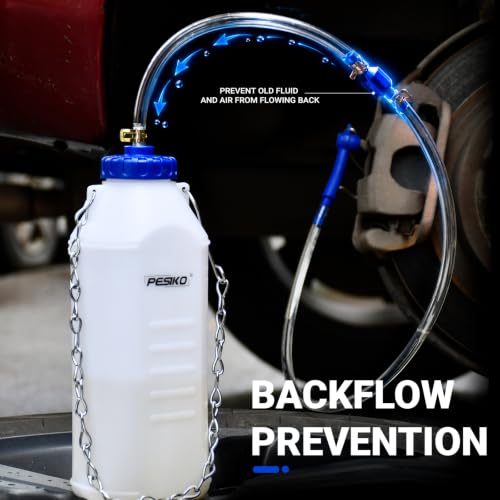 1L Brake Bleeder Bottle One Way Check Valve, Brake Fluid Bottle Blue - color: Blue