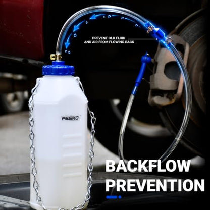 1L Brake Bleeder Bottle One Way Check Valve, Brake Fluid Bottle Blue - color: Blue