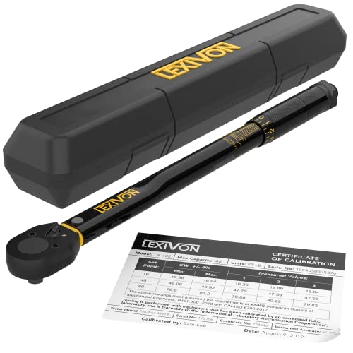 LEXIVON 3/8-Inch Drive Click Torque Wrench 10~80 Ft-Lb/13.6~108.5 Nm (LX-182) - size: 3/8"DR. 10~80 FT-LB