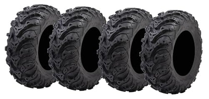 Tusk Mud Force ATV Tire Set – 25x8-12 Front & 25x10-12 Rear – Durable Off-Road Quad Tires Set of 4 - size: 25x8-12 x 25x10-12