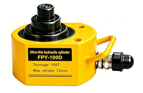 Jooptoolwook 100T Multi-Section Low Profile Hydraulic Ram Jack, 2.71" Stroke Portable Mini Hydraulic Lifting Cylinder for Machinery, Bridge & Construction Industry - size: 100T
