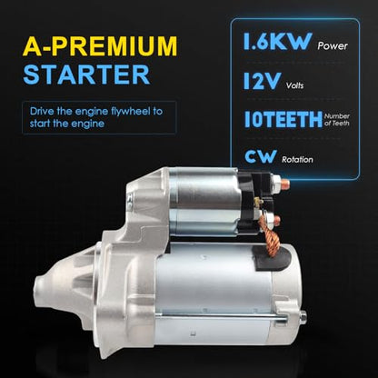 17841 New Starter Compatible with 2003-2008 Toyota Corolla Matrix L4 1.8L, 03-08 Pontiac Vibe L4 1.8L 2003 2004 2005 2006 2007 2008, 28100-0D080 28100-22090 428000-0340 428000-1310 - color: 17841