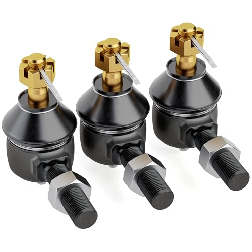 HOWBOW Club Car Ds Tie Rod End, 3PCS Ball Joint Kit Golf Cart Parts On Driver and Passenger Side Fits 1976-2008 Club Car Ds Gas & Electric OEM Part # 7539 7540