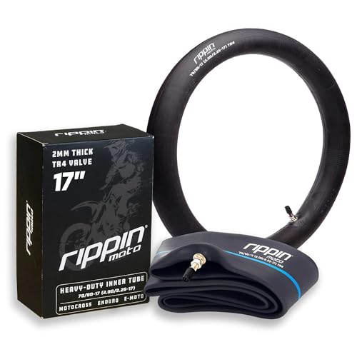 Rippin Moto 2.00/2.25-17, 2mm Motorcycle Inner Tube - TR4 Valve Stem - size: 70/90-17 (2.00/2.25 X 17)