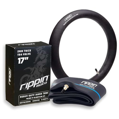 Rippin Moto 2.00/2.25-17, 2mm Motorcycle Inner Tube - TR4 Valve Stem - size: 70/90-17 (2.00/2.25 X 17)