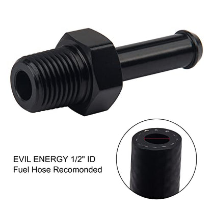 EVIL ENERGY 1/2" NPT Male to 5/8" Barb Fitting Adapter Straight Aluminum Black 2PCS - size: 1/2 NPT to 5/8 Barb