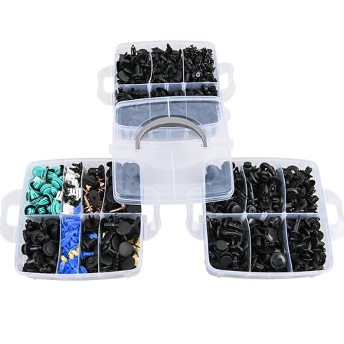 GOOACC 900Pcs Plastic Rivets and Auto Body Fasteners Assortment - color: 855Pcs Clips Removal Kit Black