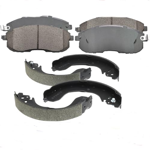 Replacement for Front Ceramic Brake Pads + Rear Shoes for 2007-2012 Nissan Cube Sentra Versa modles - style: D815-S919