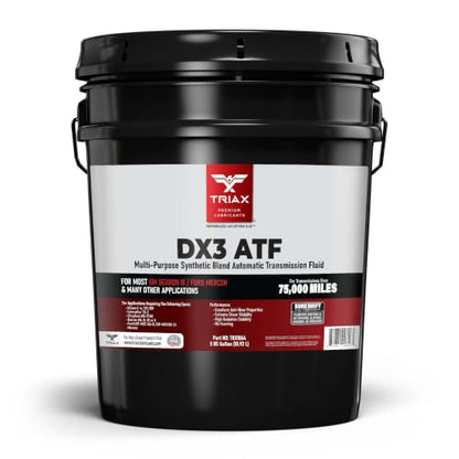 TRIAX DX3 ATF - Compatible with All GM Dexron III and Ford Mercon Applications- Multi-Purpose, Friction Optimized, High Mileage Automatic Transmission Fluid (5 Gallon) - size: 20 Quart
