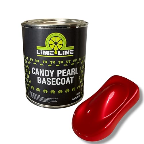 LiME LiNE Candy Pearl Basecoat – All-In-One Base, Pearl & Candy Color | Tri-Stage Look in One Step | Full-Coverage Candy Look: Must be Cleared with 2K Clearcoat (Candy Apple Red, 1 Pint) - color: Candy Apple Red, size: 16 Fl Oz (Pack of 1)
