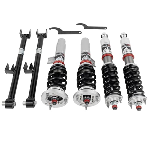 FAPO PF Coilovers for BMW 3 Series E46 1997-2006 Rear Integrated Non-M, 32-way Damping Adjustable Height Adjustment Upgraded Mono-Tube Lowering Suspension Coil Spring Shock Strut Kits