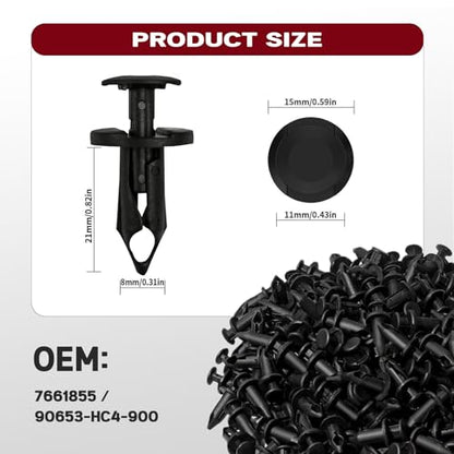 200Pcs Polaris Push Pins, UTV ATV Nylon Fender Clips Body Rivets with Tool