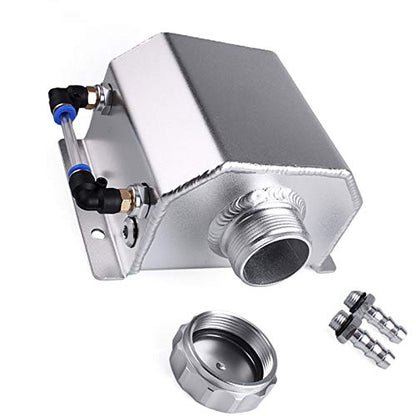 Universal 1L Coolant Overflow Tank, Aluminum Coolant Reservoir Tank, Black - size: 1L-Silver