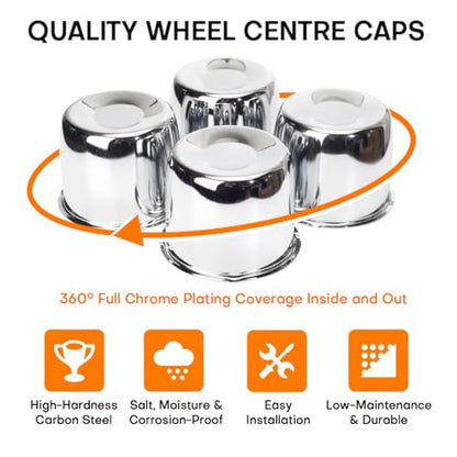 4.25inch Trailer Wheel Center Caps Fit 4.25" Center Bore Truck Trailer RV SUV Wheels Rims, Carbon Steel Chrome Silver 4 Pack Hub Covers, Height 3.72 in - color: Chrome Silver, size: 4.25in Hub Hole, 3.72in Tall
