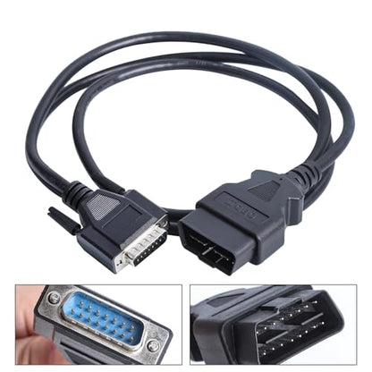 5 Ft OBD2 Male to DB15 Male Main Cable, 16 Pin OBDII Adapter Diagnostic Extension Cord for Diagnostic Tool & Code Reader