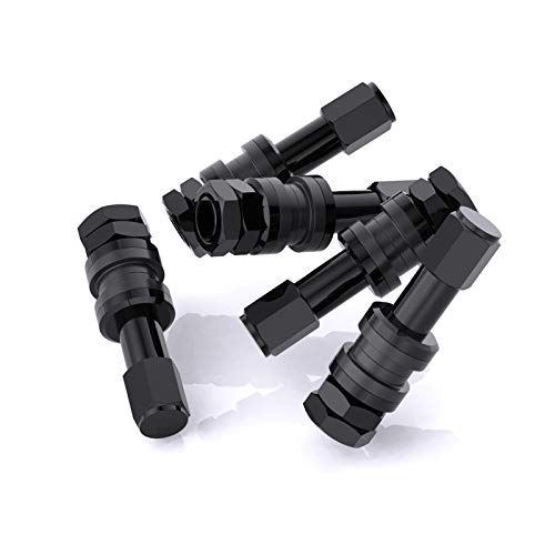 CKAuto VS43/TR43E Metal Clamp-in Tubeless Tire Valve Stems, Black, 5 pcs - size: 5