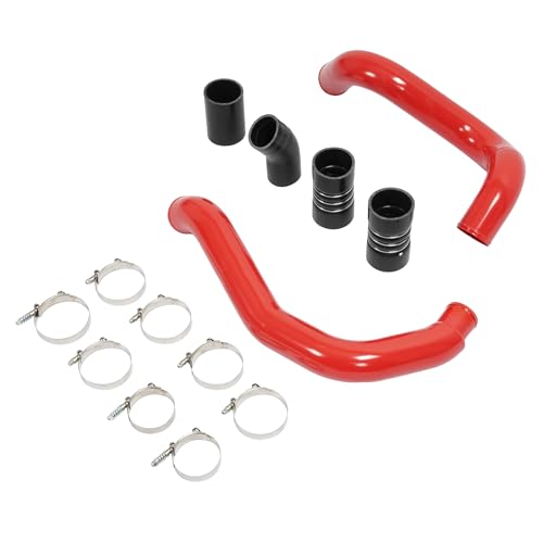 Turbo Intercooler Pipe Boots Kit T-Bolt Compatible with F250 F350 - color: Red