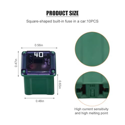 10 Pack 58 V 40 A Low-Profile Micro Cartridge Fuses - color: 40A