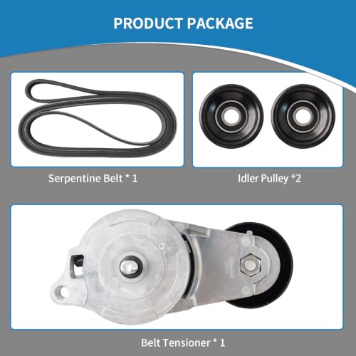 39142 Engine Belt Tensioner Serpentine Belt Drive Idler Pulley Kit - size: 90K-39142
