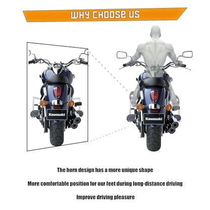 Kinglemc Crash Bar Engine Guard for Kawasaki Vulan(Chrome) - color: Chrome, size: VN1500D/E/N