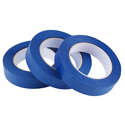 Lichamp 3 Pack Blue Painters Tape, 1 inch x 55 Yards x 3 Rolls