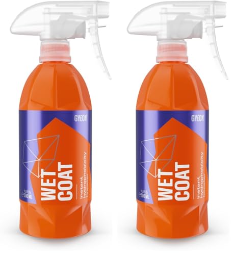 GYEON Wet Coat 500ml - Hydrophobic Ceramic Spray Coating for Cars - High Gloss Solutions for Your Car Paint Wheels and Glass - Spray On Rinse Off Easy DIY Use Formula (Pack of 2) - size: 16.9 Fl Oz (Pack of 2)