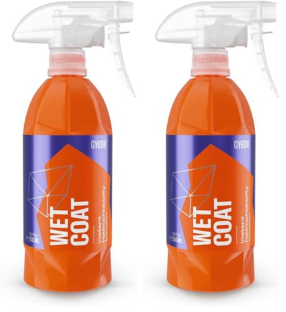 GYEON Wet Coat 500ml - Hydrophobic Ceramic Spray Coating for Cars - High Gloss Solutions for Your Car Paint Wheels and Glass - Spray On Rinse Off Easy DIY Use Formula (Pack of 2) - size: 16.9 Fl Oz (Pack of 2)