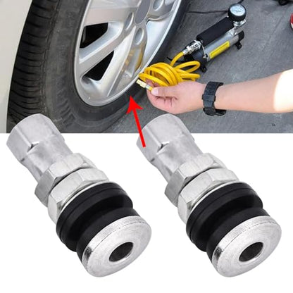 10-Pack TR161 Metal Tire Valve Stems with Rubber Seals for Motorcycles