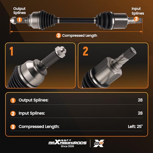 maXpeedingrods Front Left CV Axle Assembly for Mazda 3 2005-2013 GG2625600H - size: for 66-6306-L