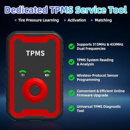 TPMS Sensors 1-Pack, Programmable Tire Pressure Monitoring System Sensors, 315MHz & 433MHz Dual Frequency, Covers 98% of Vehicles, Compatible Only with Caiwongtech Programming Tool (1pc)