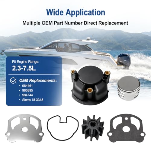 MARKGOO Water Pump Repair Kit 0984461 for OMC Cobra Stern Drive 2.3L-7.5L - color: 984461 fits V6 V8 2.3-7.5L