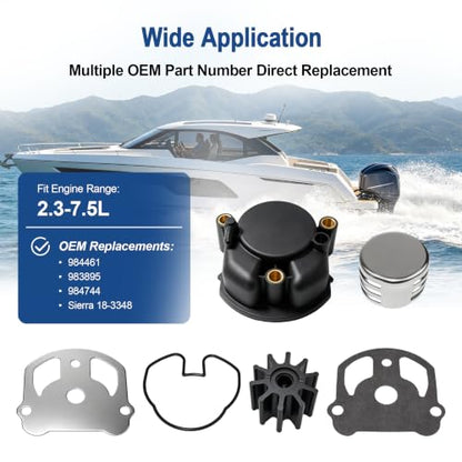 MARKGOO Water Pump Repair Kit 0984461 for OMC Cobra Stern Drive 2.3L-7.5L - color: 984461 fits V6 V8 2.3-7.5L