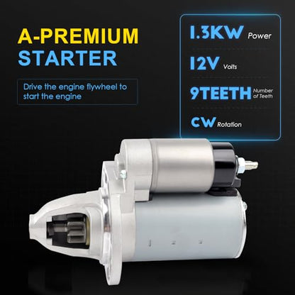 19185 Starter Compatible with 11-16 Chrysler 300 Dodge Challenger & Charger,11-15 Durango,13-15 Grand Cherokee, 13-14 Ram 1500 3.6L Replace# 04801852AB 4801852AB RL801852AB SND0787 - color: 19185