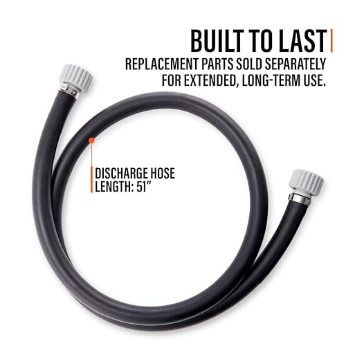 Deway Stick Fuel Pump, Trigger Nozzle, Hook Hang, 51in Rubber Hose, 4-AA - style: Hand-Trigger Nozzle and Rubber Hose