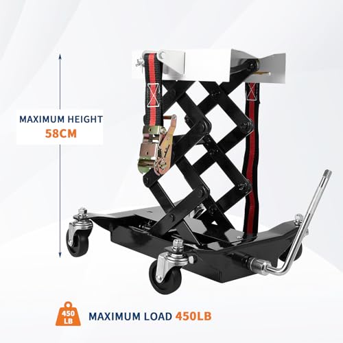 450 lbs Heavy-Duty Transmission Jack - Auto Repair Lifting Floor Jack for Effortless Vehicle Maintenance and Smooth Transmission Replacement (Black) - color: Black